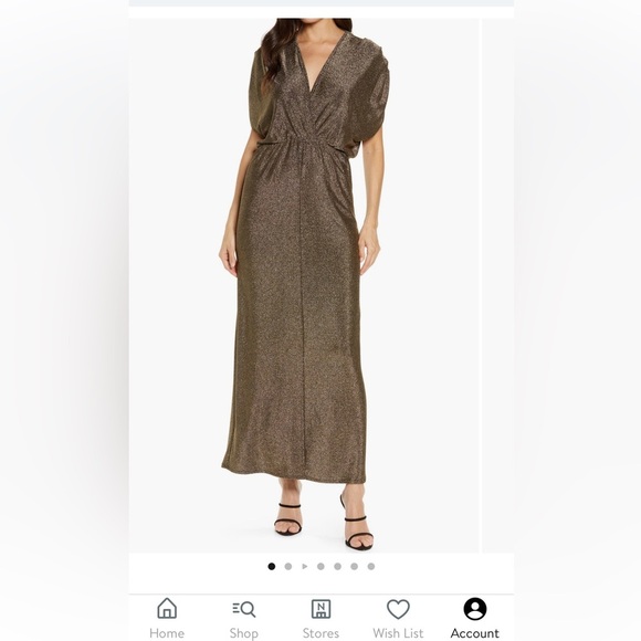 Fraiche By J Dresses & Skirts - Fraiche by J Drapey Metallic Bronze V-Neck Women’s Evening Dress